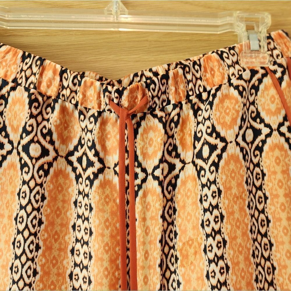 BCBGeneration Orange and Black Patterned Cropped … - image 3